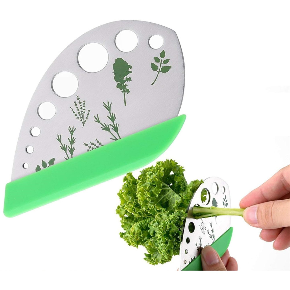 Tocator manual pentru ierburi Herb Cutter, 9 gauri de diferite dimensiuni, multifunctional, otel inoxidabil, 12.3 x 6.9 cm, argintiu — varianta 3