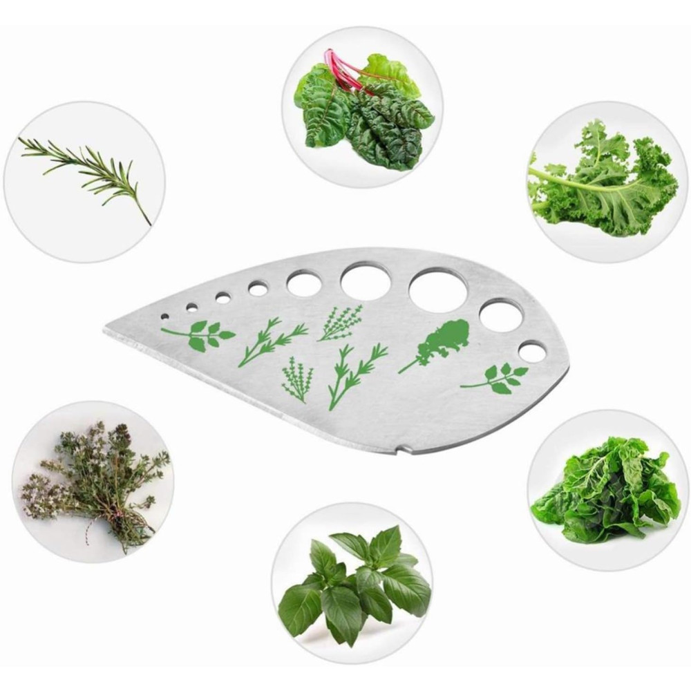 Tocator manual pentru ierburi Herb Cutter, 9 gauri de diferite dimensiuni, multifunctional, otel inoxidabil, 12.3 x 6.9 cm, argintiu — varianta 4
