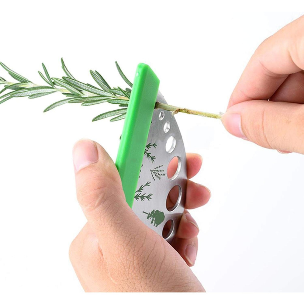 Tocator manual pentru ierburi Herb Cutter, 9 gauri de diferite dimensiuni, multifunctional, otel inoxidabil, 12.3 x 6.9 cm, argintiu — varianta 5