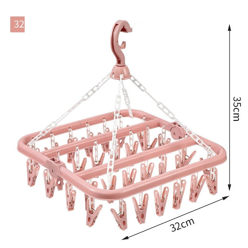 Uscator de rufe , 32 de cleme, plastic, pliabil, rotire 360 grade, 32x32 cm, roz — varianta 2