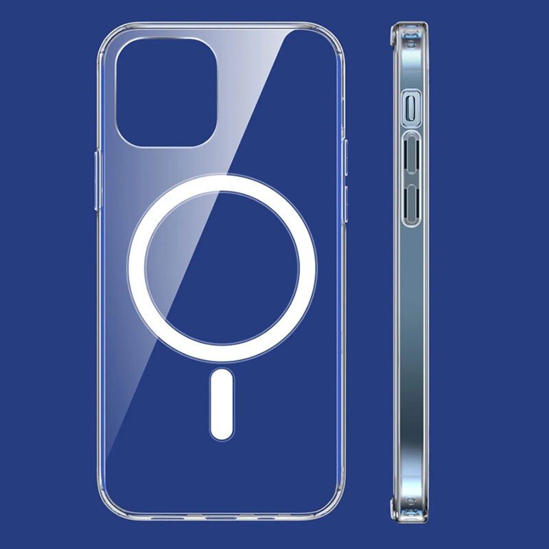 Husa protectie Apple iPhone 15, compatibila MagSafe, transparenta — 5