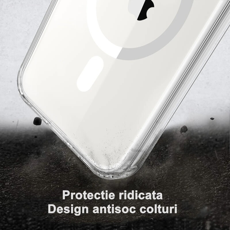 Husa protectie Apple iPhone 15, compatibila MagSafe, transparenta — 6