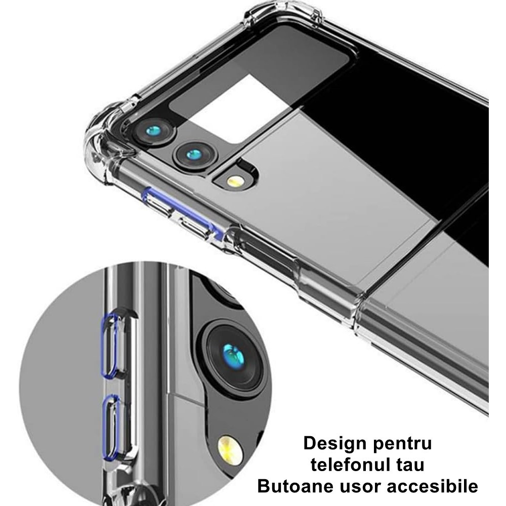 Husa protectie Samsung Galaxy Z Flip5, compatibila MagSafe, TPU, transparenta — 4