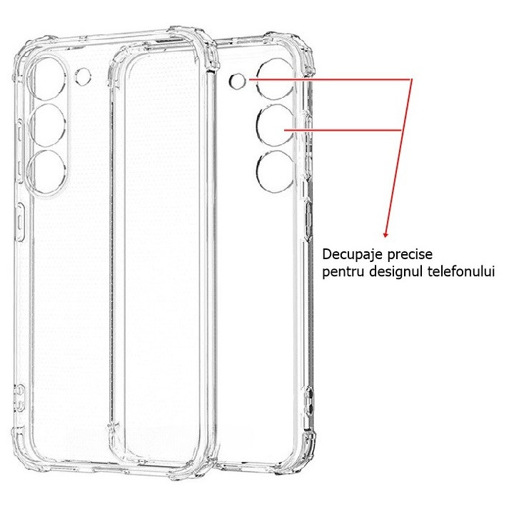 Husa Samsung Galaxy S23 FE, TPU transparent, intarituri in colturi, grosime 1,5 mm — varianta 2