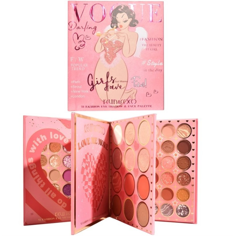 Paleta de Farduri Kevin&Coco, 72 culori, Stil Carte, 3 Straturi, Pudra Compacta, Clasic, Fara Sulfati, 14 x 14 cm, 90 g, multicolor — varianta 3