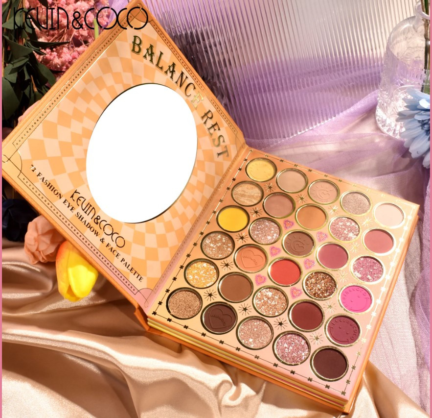 Paleta de Farduri Kevin&Coco, 72 culori, Stil Carte, 3 Straturi, Pudra Compacta, Clasic, Fara Sulfati, 14 x 14 cm, 80 g, multicolor — 2