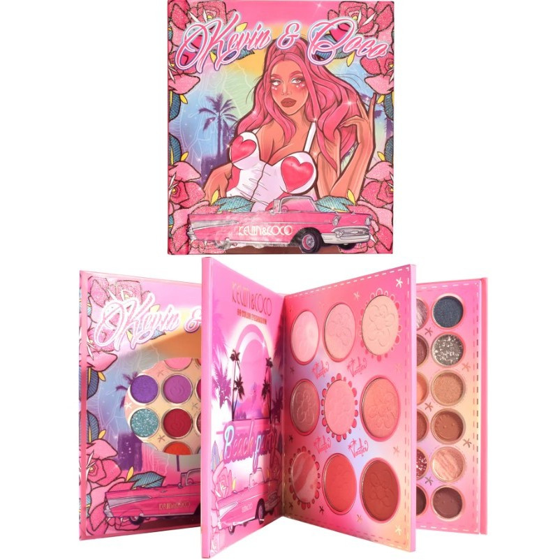 Paleta farduri Kevin&Coco, 69 nuante, blush, iluminator, conturing, deschidere tip carte, 18.6 x 16.5 cm, 97 g, multicolor, model 2 — varianta 2