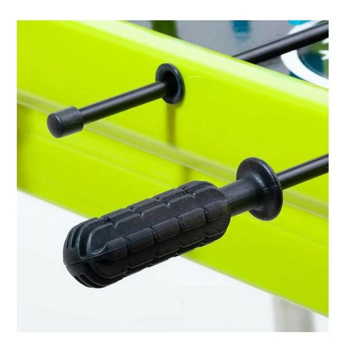 Masa de fotbal cu teren si 18 jucatori , 6 manere, tabela scor, metal, lemn si ABS, 51 x 44 x 17.5 cm, verde/albastru — 5