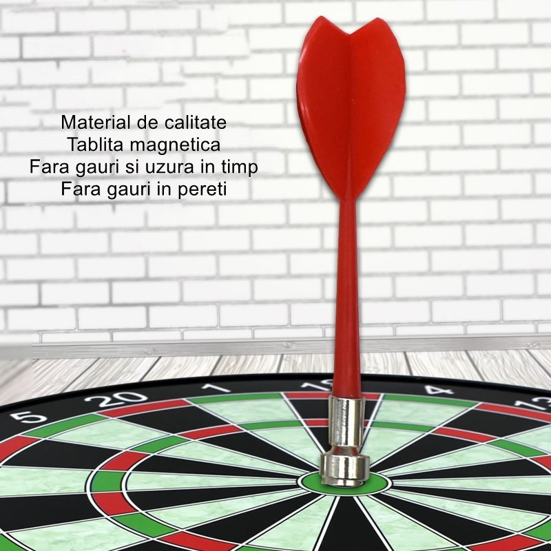 Set Joc Darts , 4 Sageti Incluse, Magnetic, Dimensiuni 28.6 x 28.6 cm, Design clasic, model 2, Multicolor — varianta 2