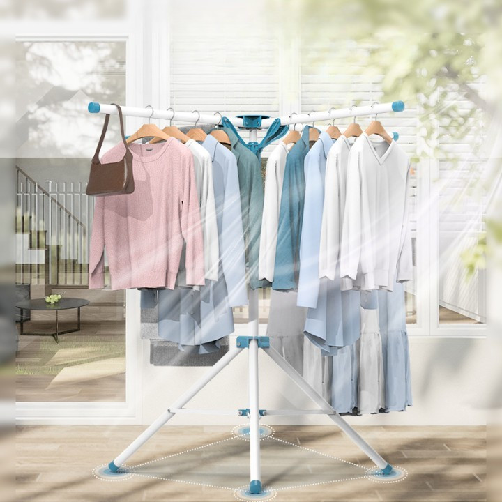 Uscator de rufe, tip umbrela, pliabil, telescopic, interior-exterior, patru tije, picior anti-alunecare, 1.2 metri — varianta 2