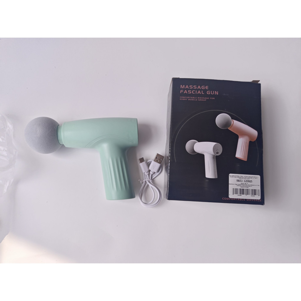 Mini aparat de masaj tip pistol, Incarcare USB Tip C, pentru relaxare musculara, autonomie 120 min, 3 viteze, verde — varianta 2