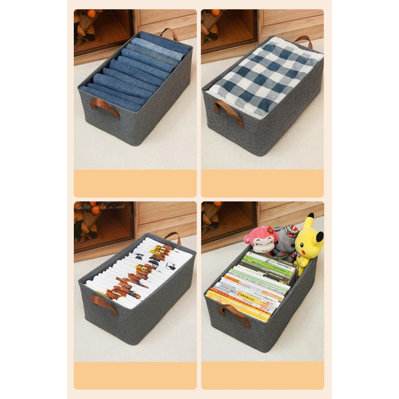 Cutie de depozitare tip cos, pliabila, cadru metalic, manere, 47 x 35 x 30 cm, 50 l, gri — varianta 3