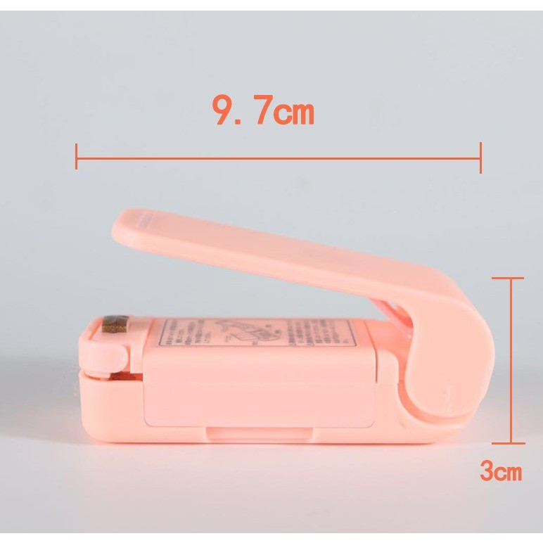 Mini aparat de sigilat pungi, etansare prin caldura, spate magnetic, roz — 3