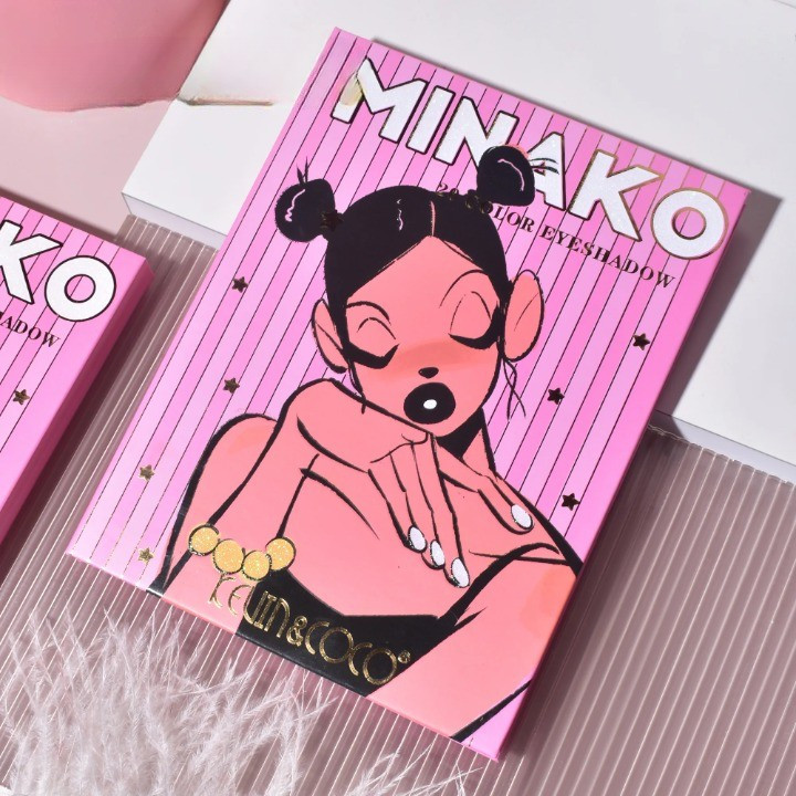 Paleta de machiaj KEVIN & COCO, 20 culori Pink Girl, fard de pleoape si blush, roz — varianta 3