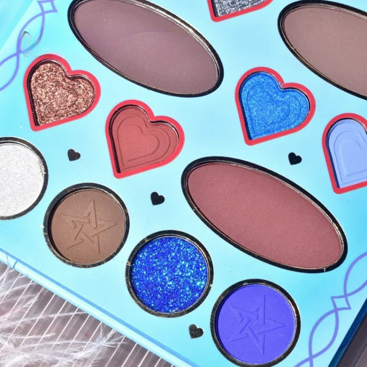 Paleta de machiaj KEVIN & COCO, 20 culori Blue Girl, fard de pleoape si blush, albastru — 2