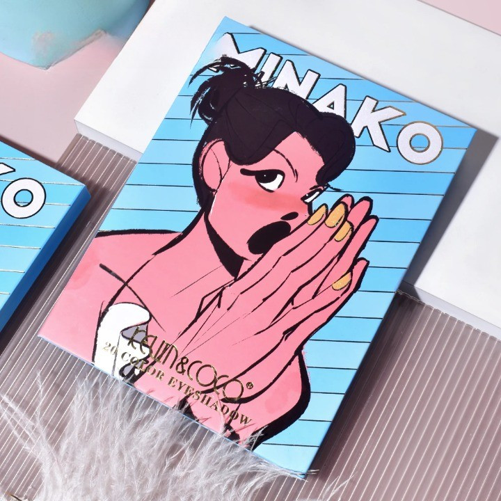 Paleta de machiaj KEVIN & COCO, 20 culori Blue Girl, fard de pleoape si blush, albastru — 3