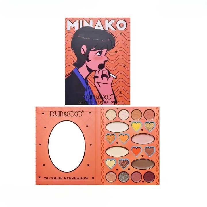 Paleta de machiaj KEVIN & COCO, 20 culori Orange Girl, fard de pleoape si blush, portocalie — varianta 5
