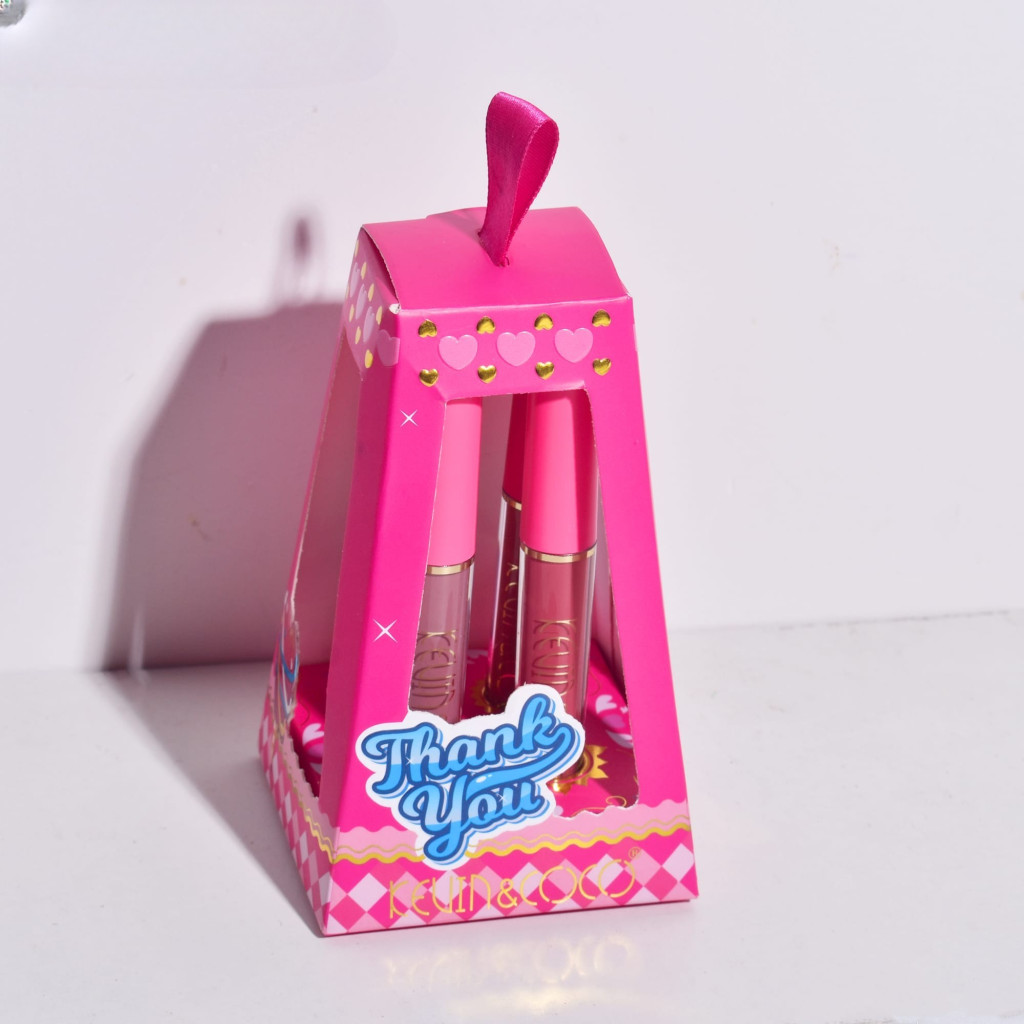 Set de buze KEVIN & COCO Cloud Bubble, 4 Lip Gloss-uri, 15.1 x 8.1 x 2 cm, Roz/Nude — 4
