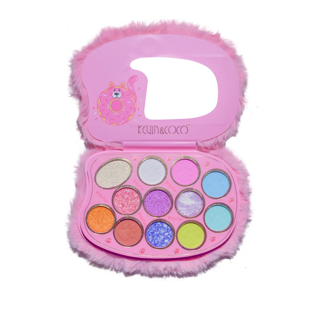Paleta de Machiaj KEVIN & COCO, Pink Fuzzy, fard de pleoape,12 culori, 15 x 10.5 x 3 cm — varianta 2