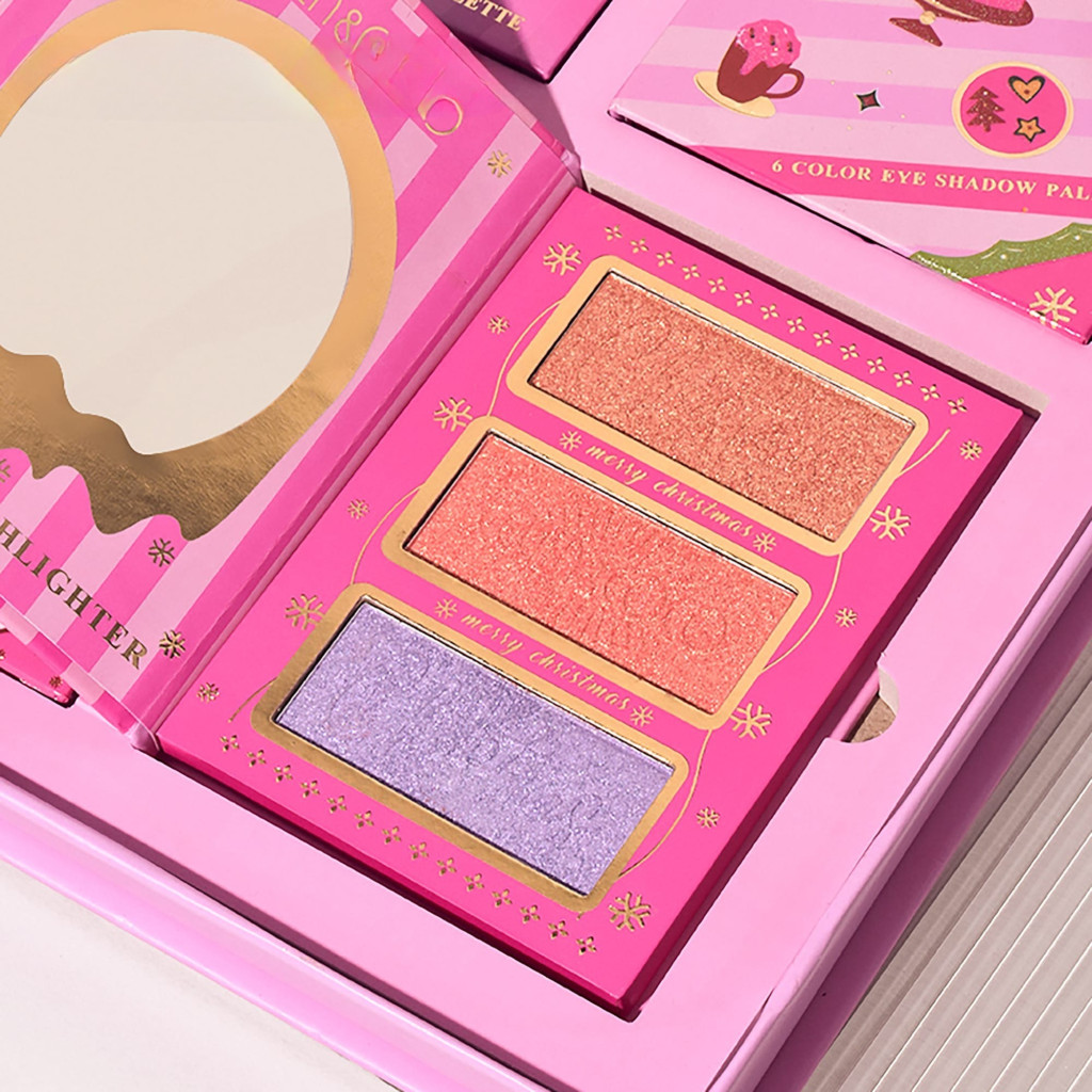 Set 4 palete de machiaj KEVIN & COCO, Christmas Jingle, 21 culori, 27.3 x 20.8 x 2.4 cm — varianta 3
