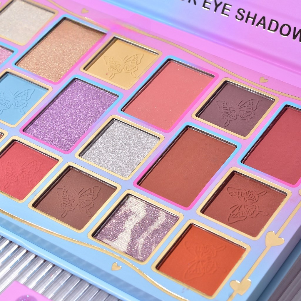 Paleta de machiaj KEVIN & COCO, Pink Blue, fard de pleoape, 18 culori, 19.3 x 12 x 1.4 cm — varianta 2