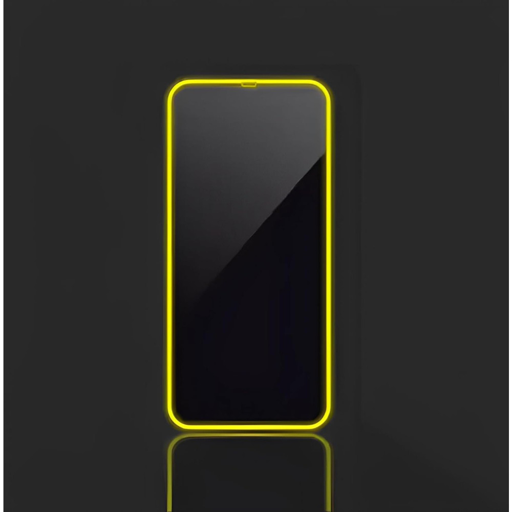 Folie sticla Apple iPhone 15, Luminous HD, margine fluorescenta, galbena — 3
