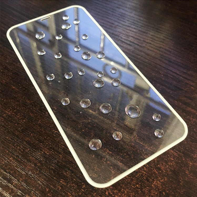 Folie sticla Apple iPhone 15 Pro Max, Luminous HD, margine fluorescenta, alba — varianta 2