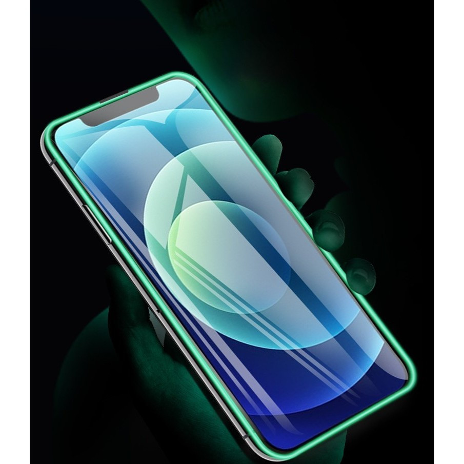 Folie sticla Apple iPhone 15 Pro Max, Luminous HD, transparenta, margini verzi — varianta 4