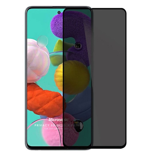 Folie de sticla Samsung Galaxy A51, Full Glue Privacy, margini negre — varianta 2