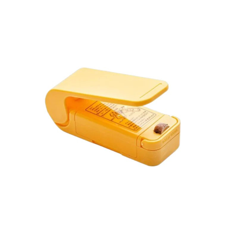 Mini aparat de sigilat pungi, etansare prin caldura, spate magnetic, galben — varianta 2