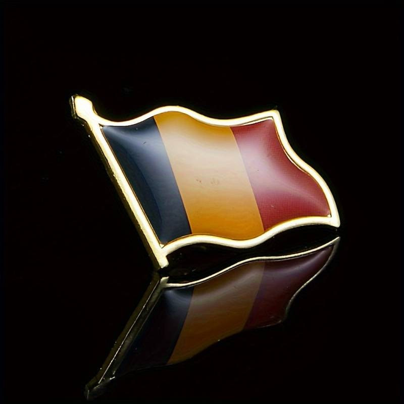 Insigna metalica "Romania", 20 x 20 mm, design steag — varianta 4