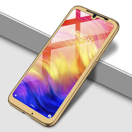 Husă Full Cover 360° pentru Samsung Galaxy A70 (față + spate + sticlă), aurie — varianta 2