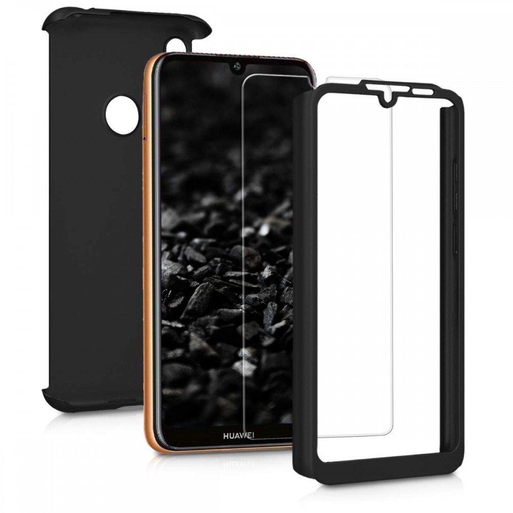 Husă Full Cover 360° pentru Huawei Y6 2019 / Y6s 2019 (față + spate + sticlă), neagra — varianta 2