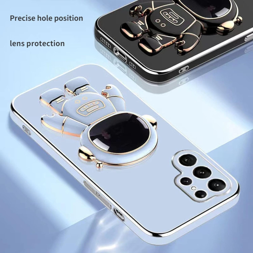 Husa Samsung Galaxy S24 Ultra, Astronaut Case, protectie camera, functie stand expunere, albastru — varianta 2
