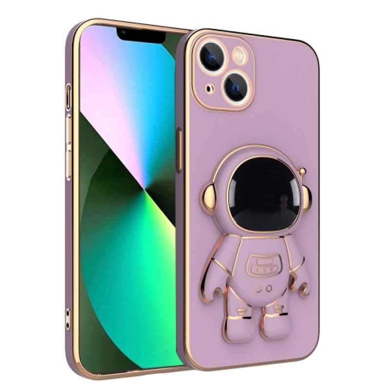 Husa Apple iPhone 14, Astronaut Case, protectie camera, functie stand expunere, roz — varianta 2