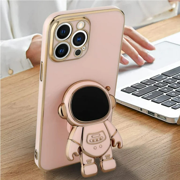 Husa Apple iPhone 14 Pro Max, Astronaut Case, protectie camera, functie stand expunere, roz — varianta 2