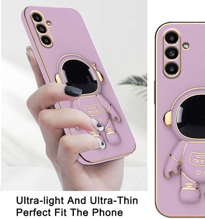 Husa Samsung Galaxy A15, Astronaut Case, protectie camera, functie stand expunere, mov — varianta 2