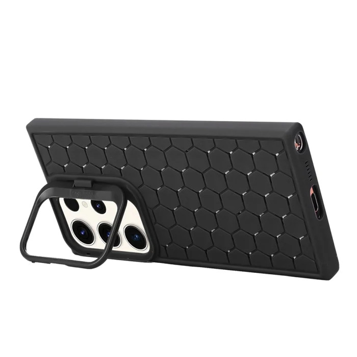 Husa Samsung Galaxy S24 Ultra, HoneyComb Bracket, functie stand, neagra — varianta 3