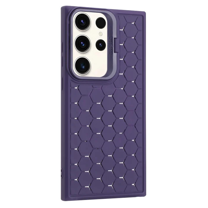 Husa Samsung Galaxy S24 Ultra, HoneyComb Bracket, functie stand, mov — varianta 3