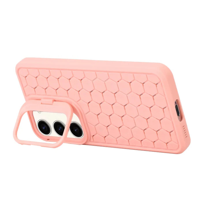 Husa Samsung Galaxy S23, HoneyComb Bracket, functie stand, roz pal — 3