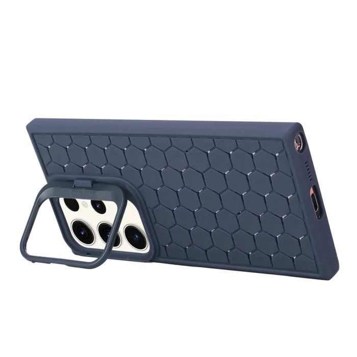 Husa Samsung Galaxy S23 Ultra, HoneyComb Bracket, functie stand, albastru inchis — varianta 3