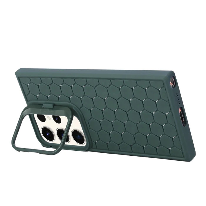 Husa Samsung Galaxy S23 Ultra, HoneyComb Bracket, functie stand, verde — varianta 3