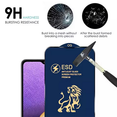 Folie Samsung Galaxy A15, ESD Super HD Glass, Anti-static, margini negre — varianta 2