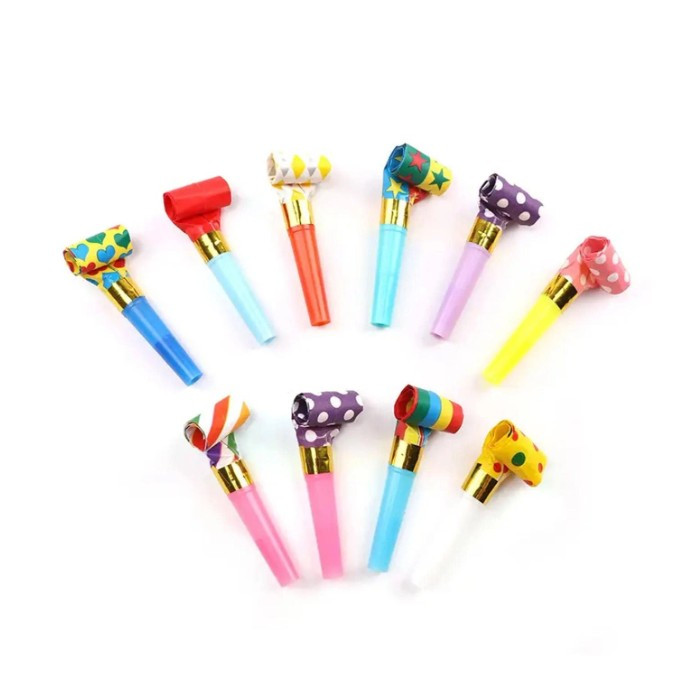 Set 6 Suflatori, pentru Petrecere, Tematica Aniversare, 8 cm, Multicolore cu Imprimeu — varianta 3