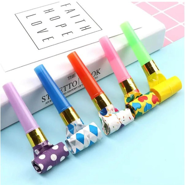 Set 6 Suflatori, pentru Petrecere, Tematica Aniversare, 8 cm, Multicolore cu Imprimeu — varianta 4