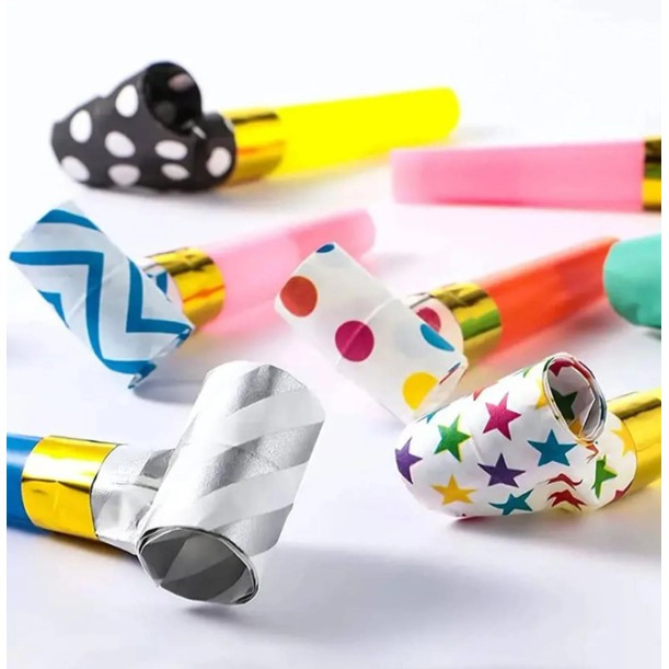 Set 6 Suflatori, pentru Petrecere, Tematica Aniversare, 8 cm, Multicolore cu Imprimeu — varianta 5