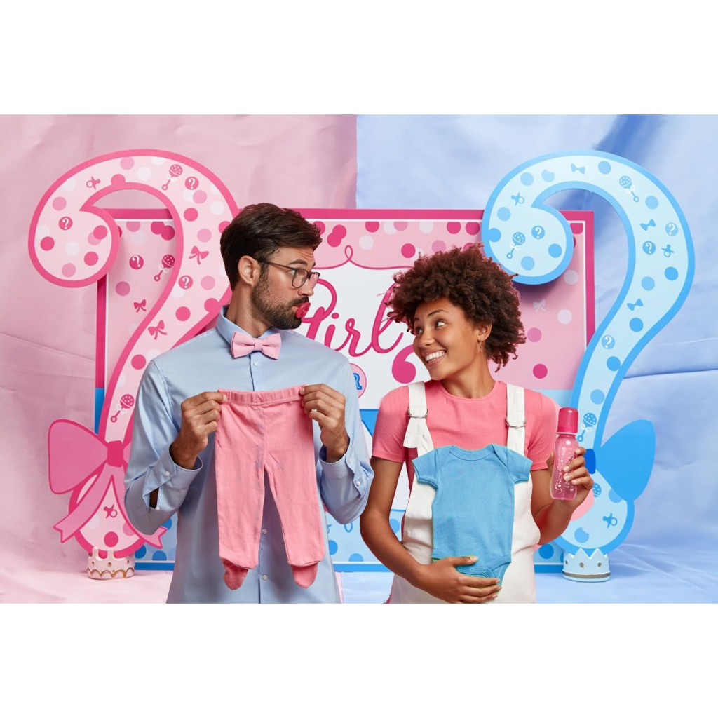 Banner pentru petrecere, model Girl or Boy, tematica Gender Reveal, 150 x 100 cm, albastru/roz — 4