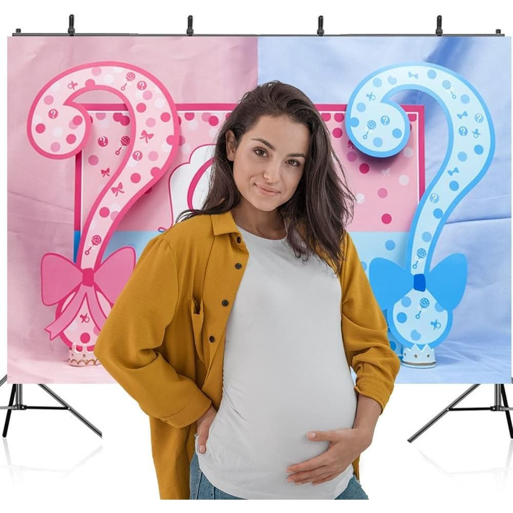 Banner pentru petrecere, model Girl or Boy, tematica Gender Reveal, 150 x 100 cm, albastru/roz — 5