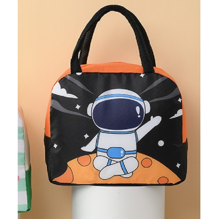 Geanta termoizolanta pentru copii, Imprimeu Astronaut, 23x13x19 cm, negru/portocaliu — varianta 2