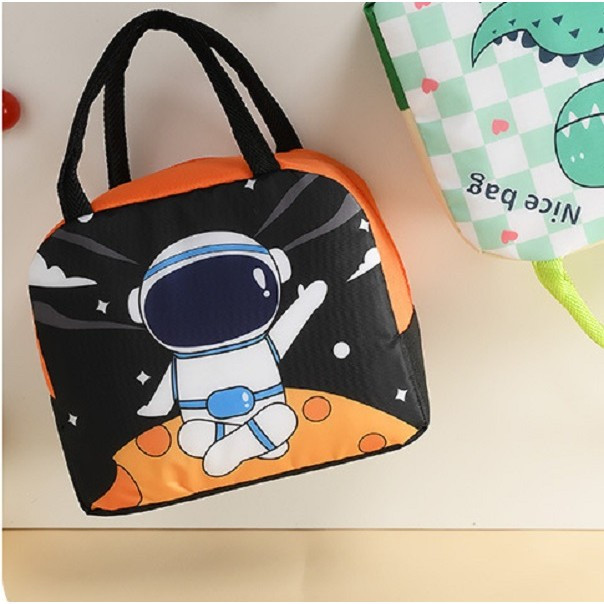 Geanta termoizolanta pentru copii, Imprimeu Astronaut, 23x13x19 cm, negru/portocaliu — varianta 3
